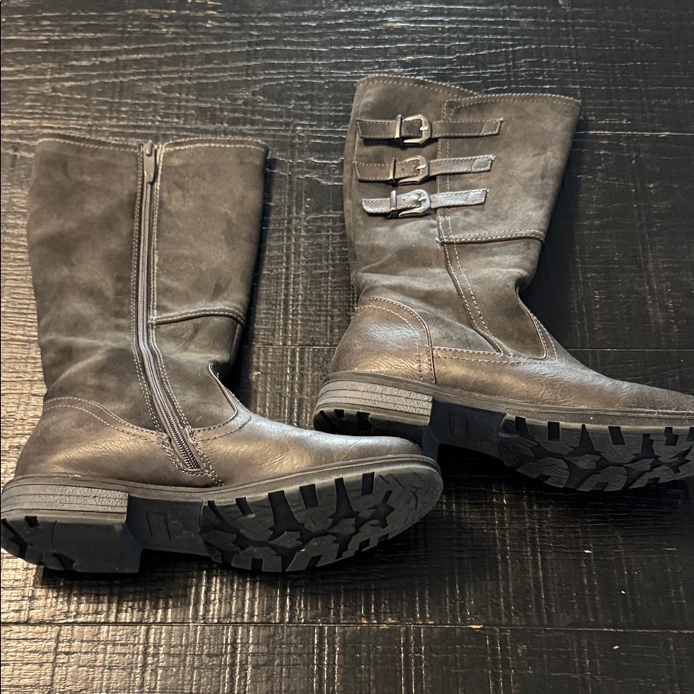 Patrizia Pepe Dark Gray Combat Boots
